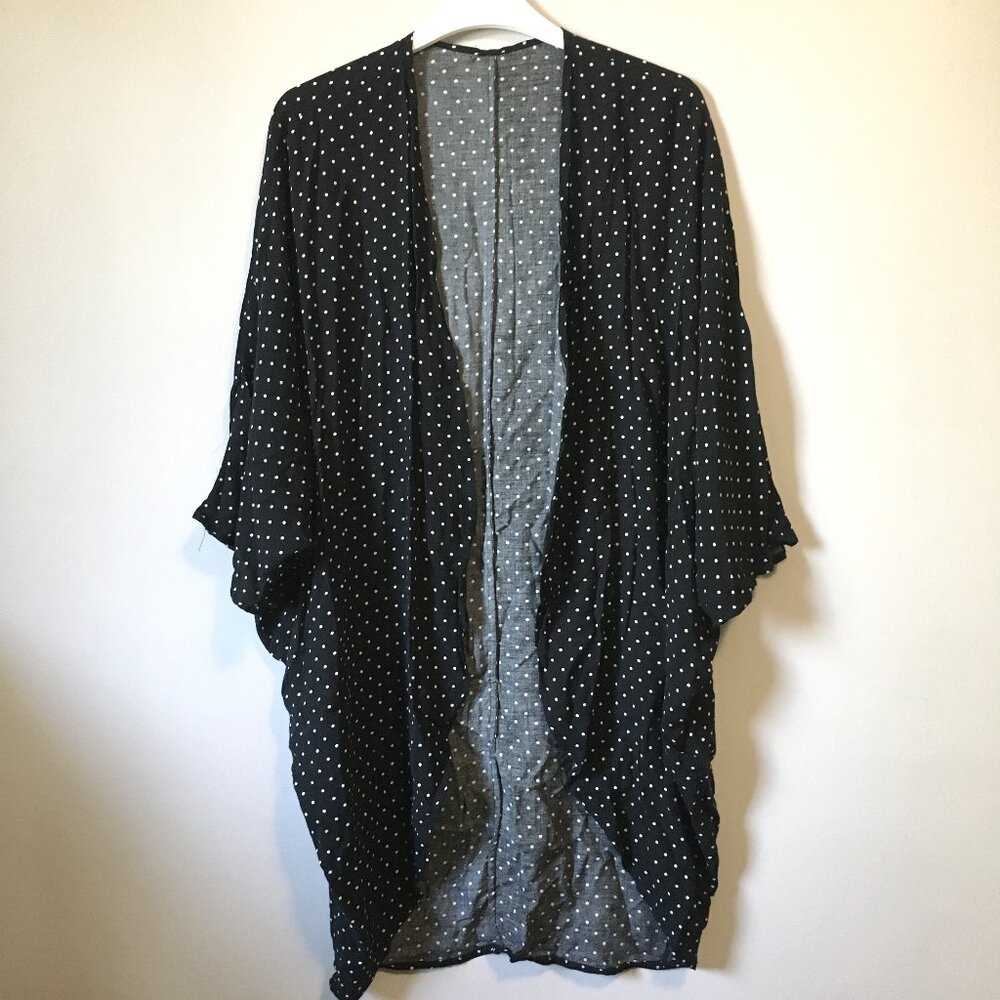 Ardene 100% Viscose Polka Dot Cocoon Kimono Cardigan Cover Up Medium M - Picture 1 of 14